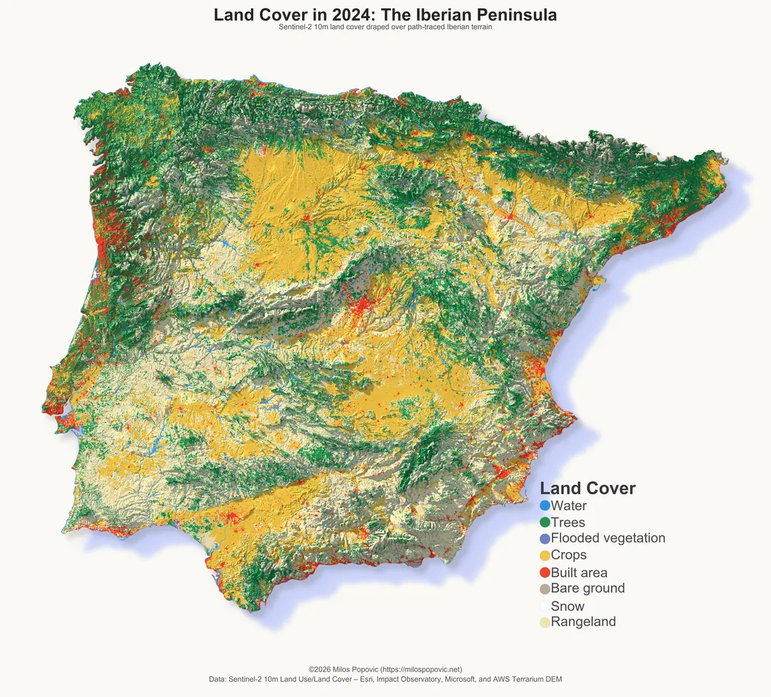 Land Cover in 2024: The Iberian Peninsula